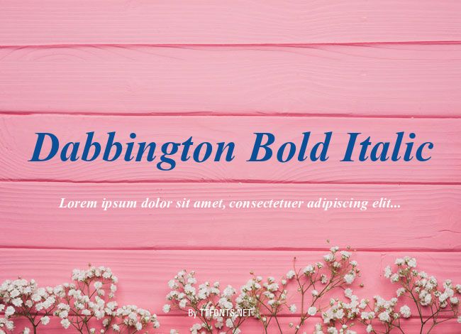 Dabbington Bold Italic example